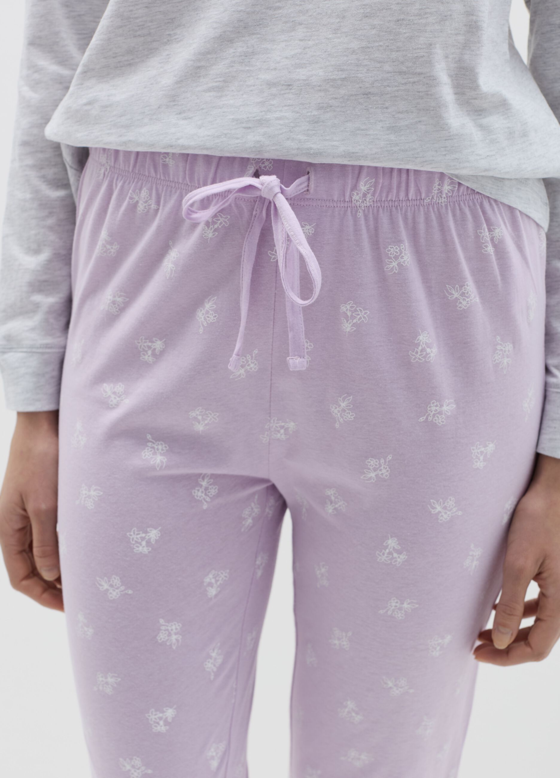 Cotton pyjamas with bouclé lettering