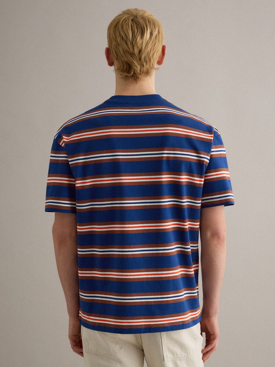 T-shirt in puro cotone a righe multicolor relaxed fit_2