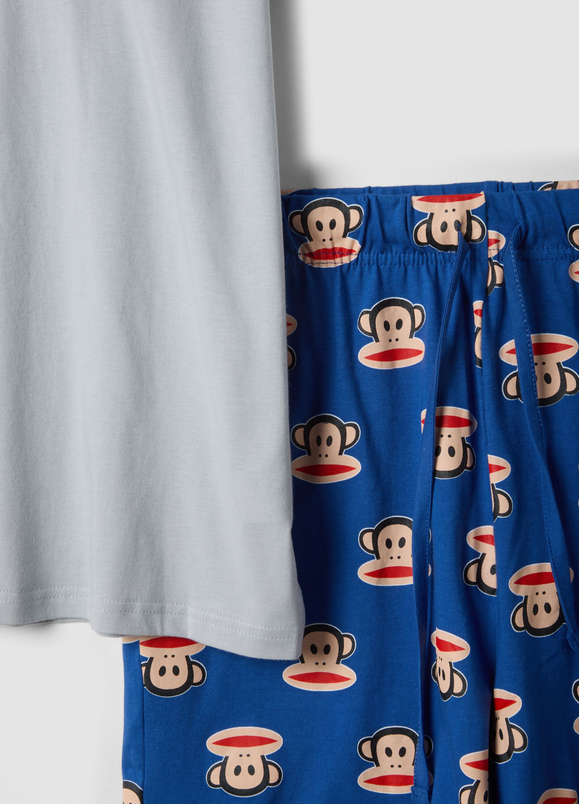 Men&rsquo;s multicolour short cotton pyjama set with Paul Frank print, regular fit