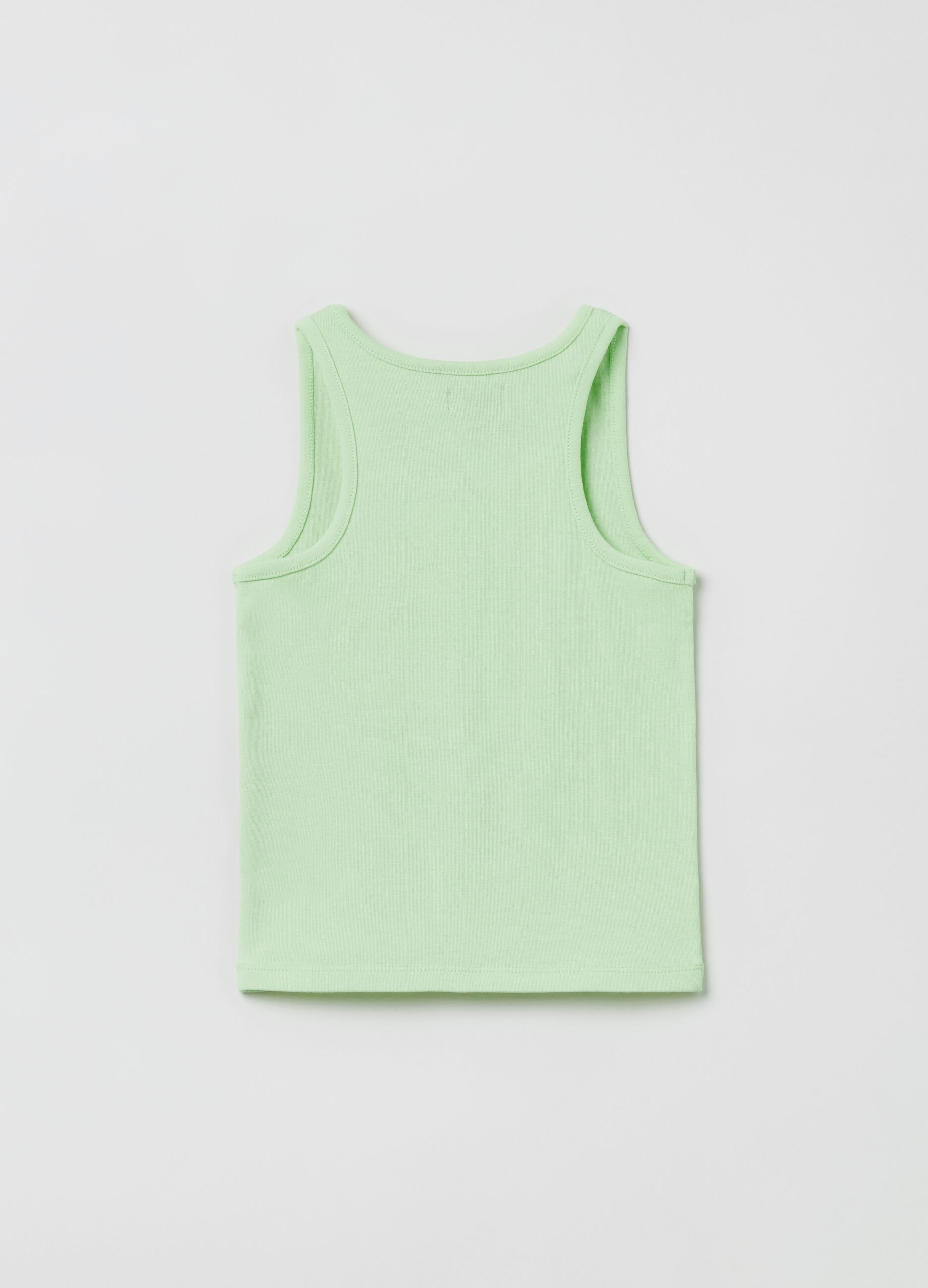 Tank top in cotone stretch con stampa_1