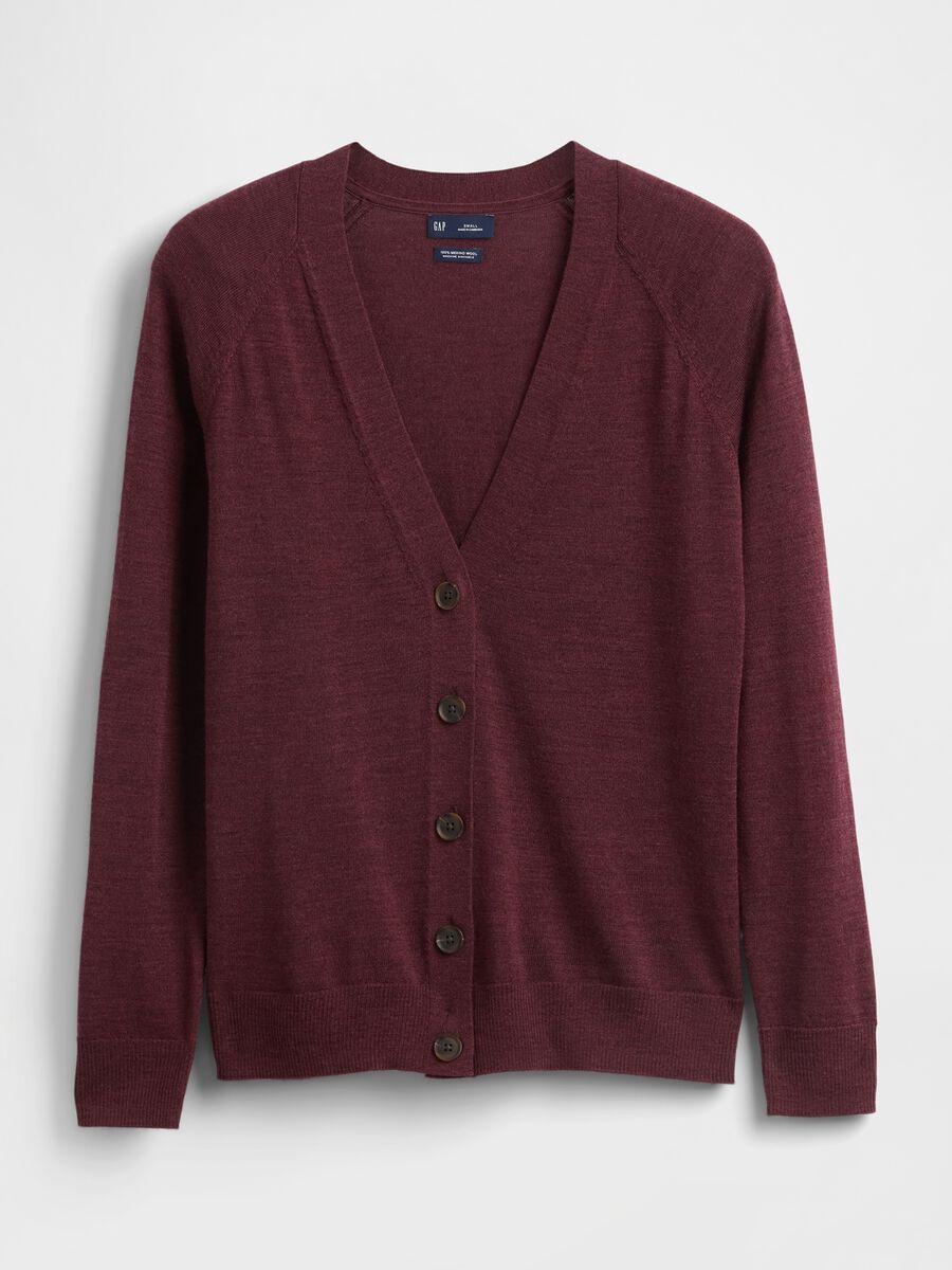Cardigan viola in pura lana_3