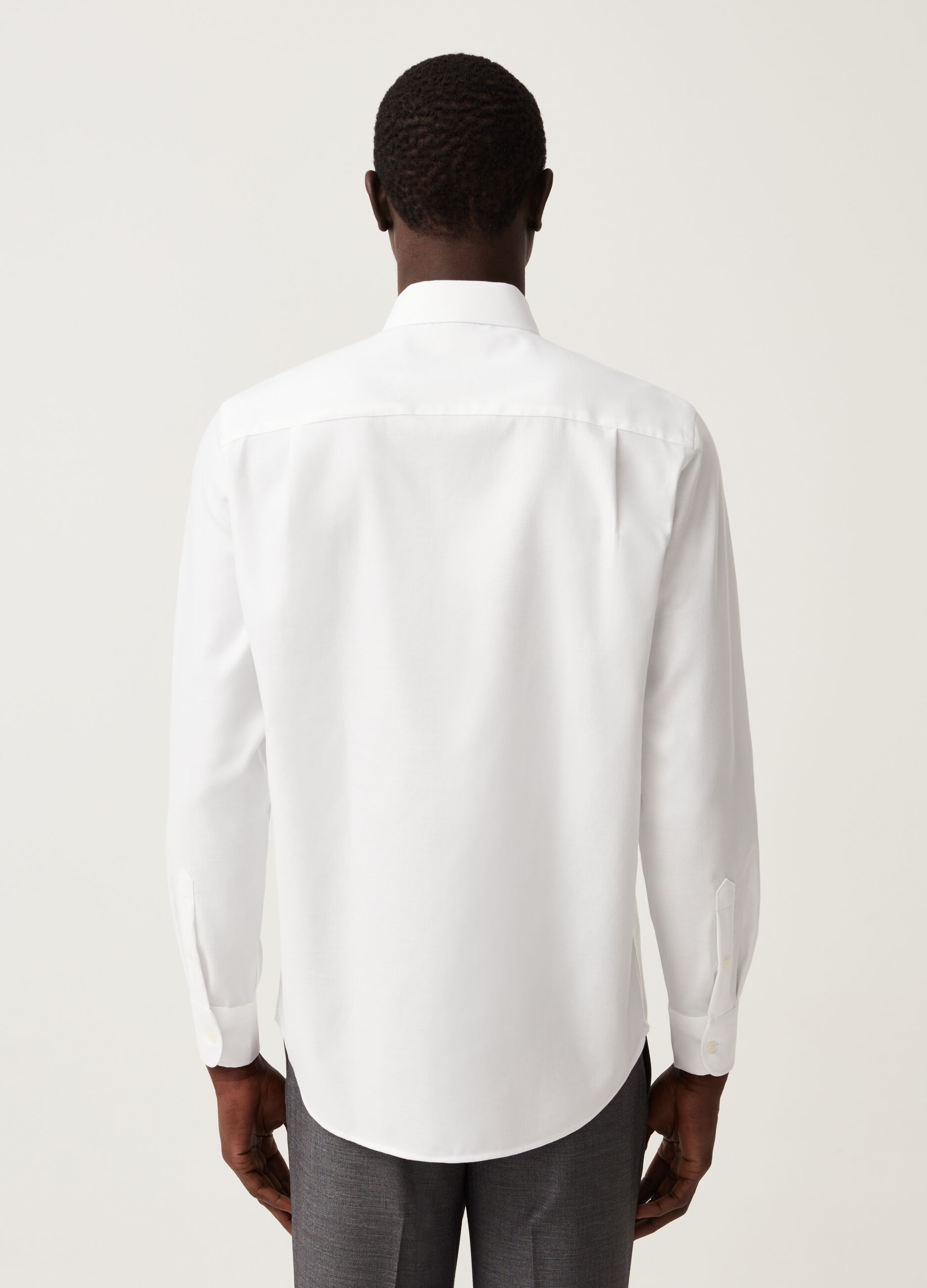 Regular-fit no-iron shirt in cotton pique