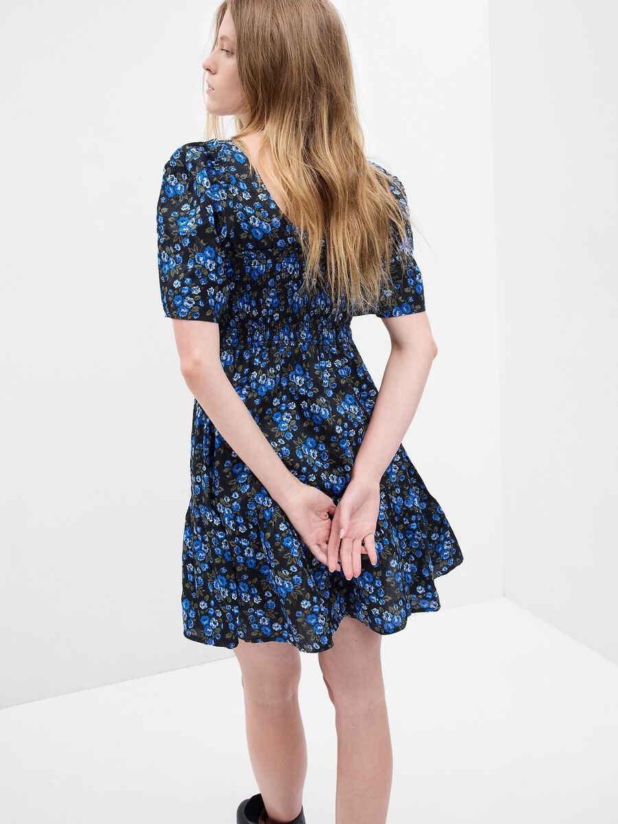 Short floral dress with puff sleeves_1