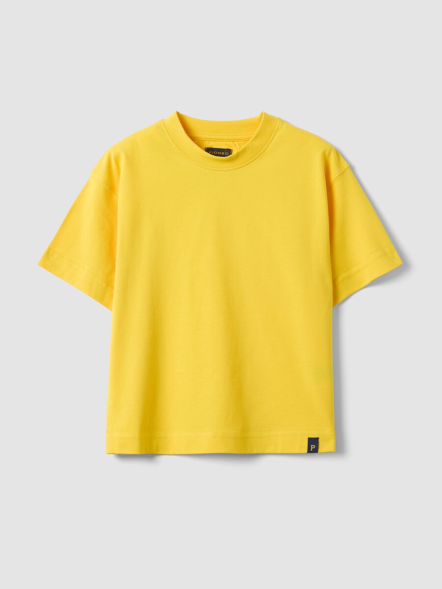 Kids' oversized fit yellow pure cotton t-shirt_0