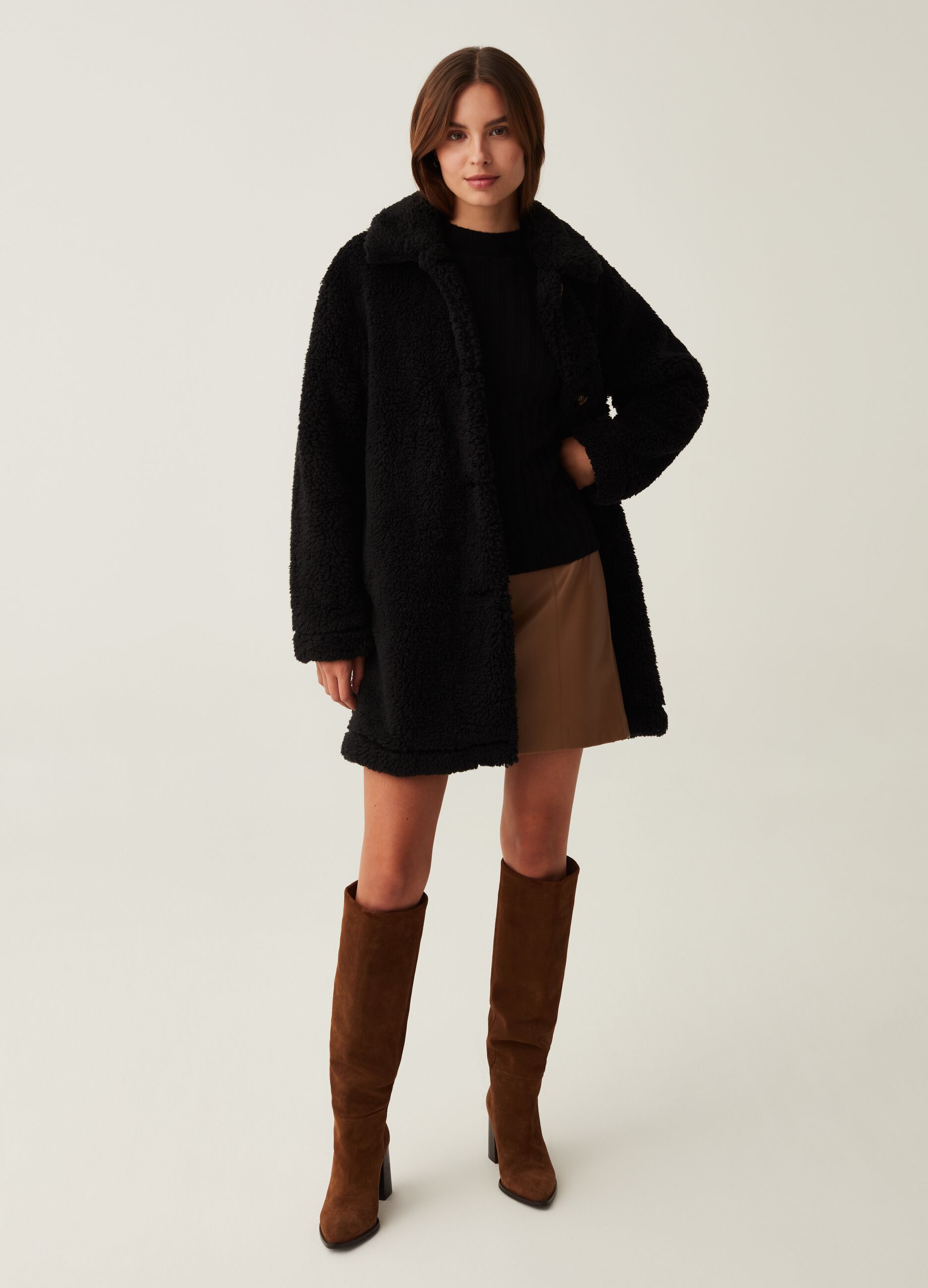Cappotto teddy con colletto da Donna OVS