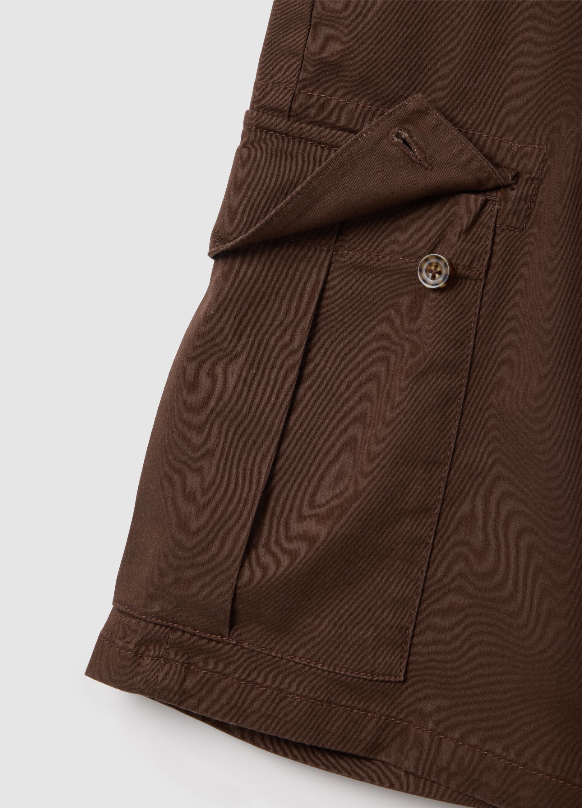 Brown Cargo Shorts Piombo