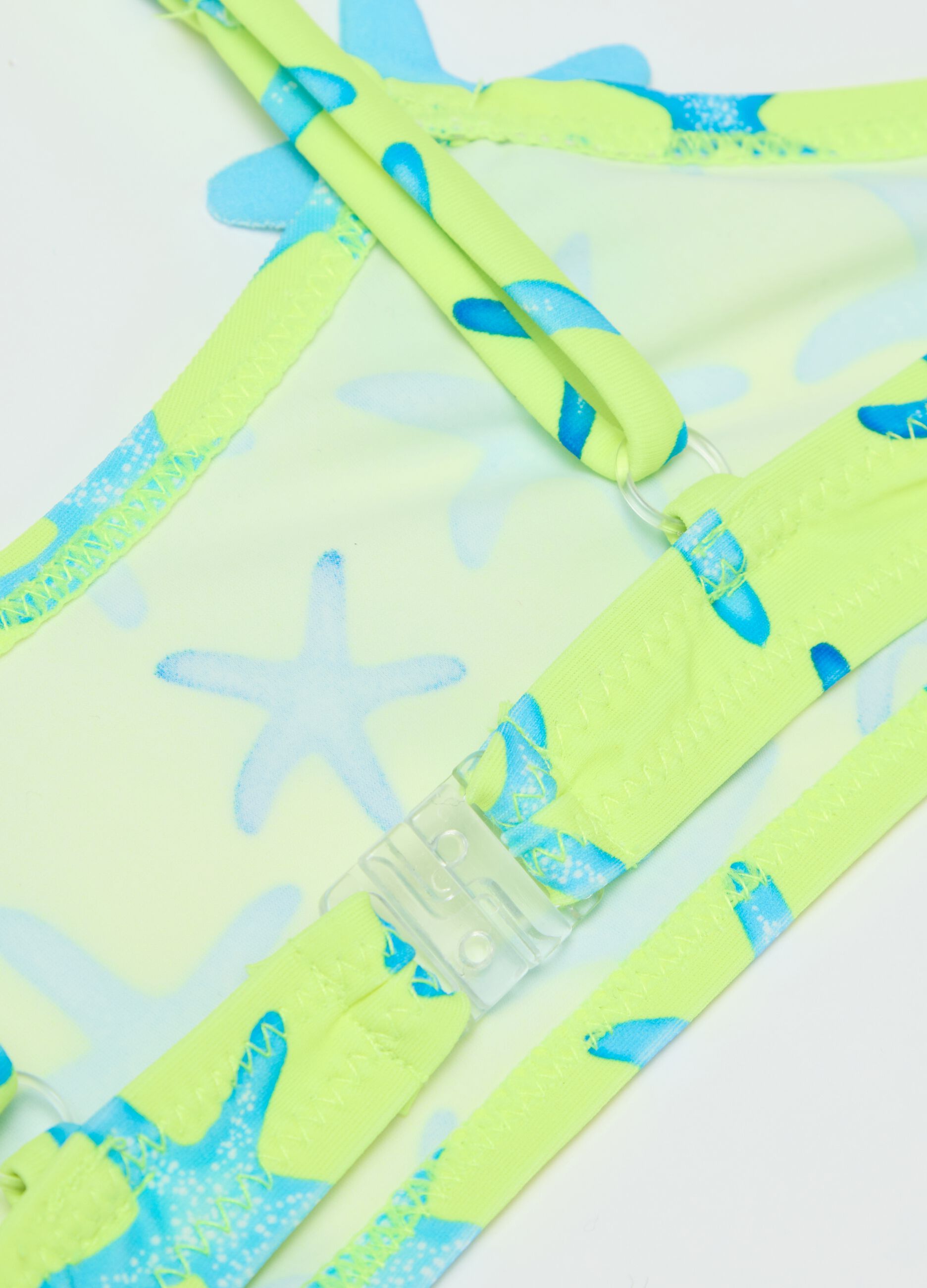Girls’ bikini in multicoloured stretch fabric