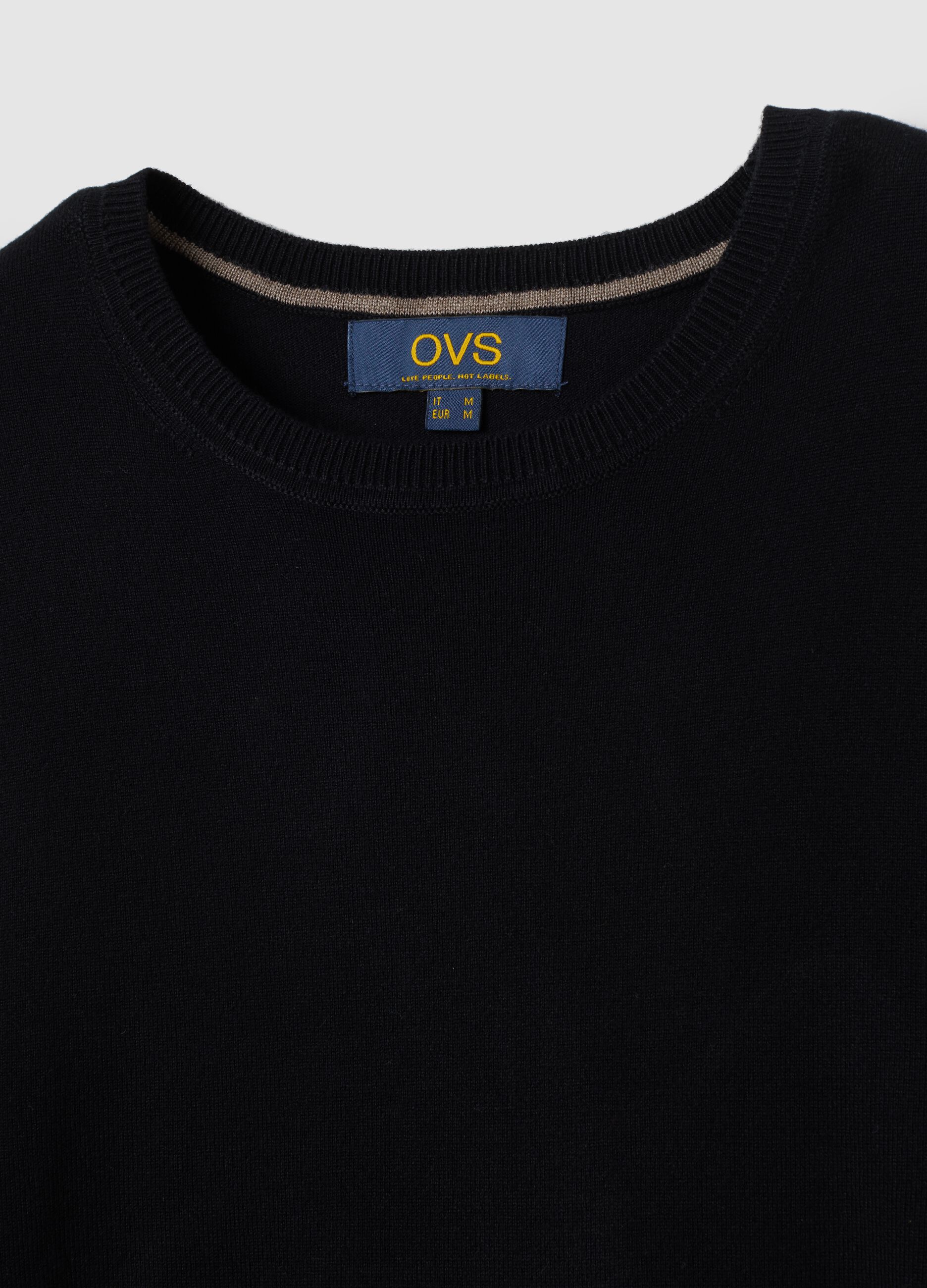 Black viscose blend regular fit jumper