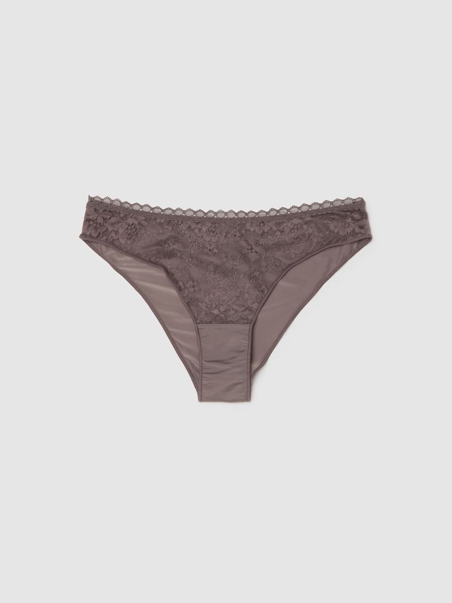 Brown floral lace regular fit briefs_4