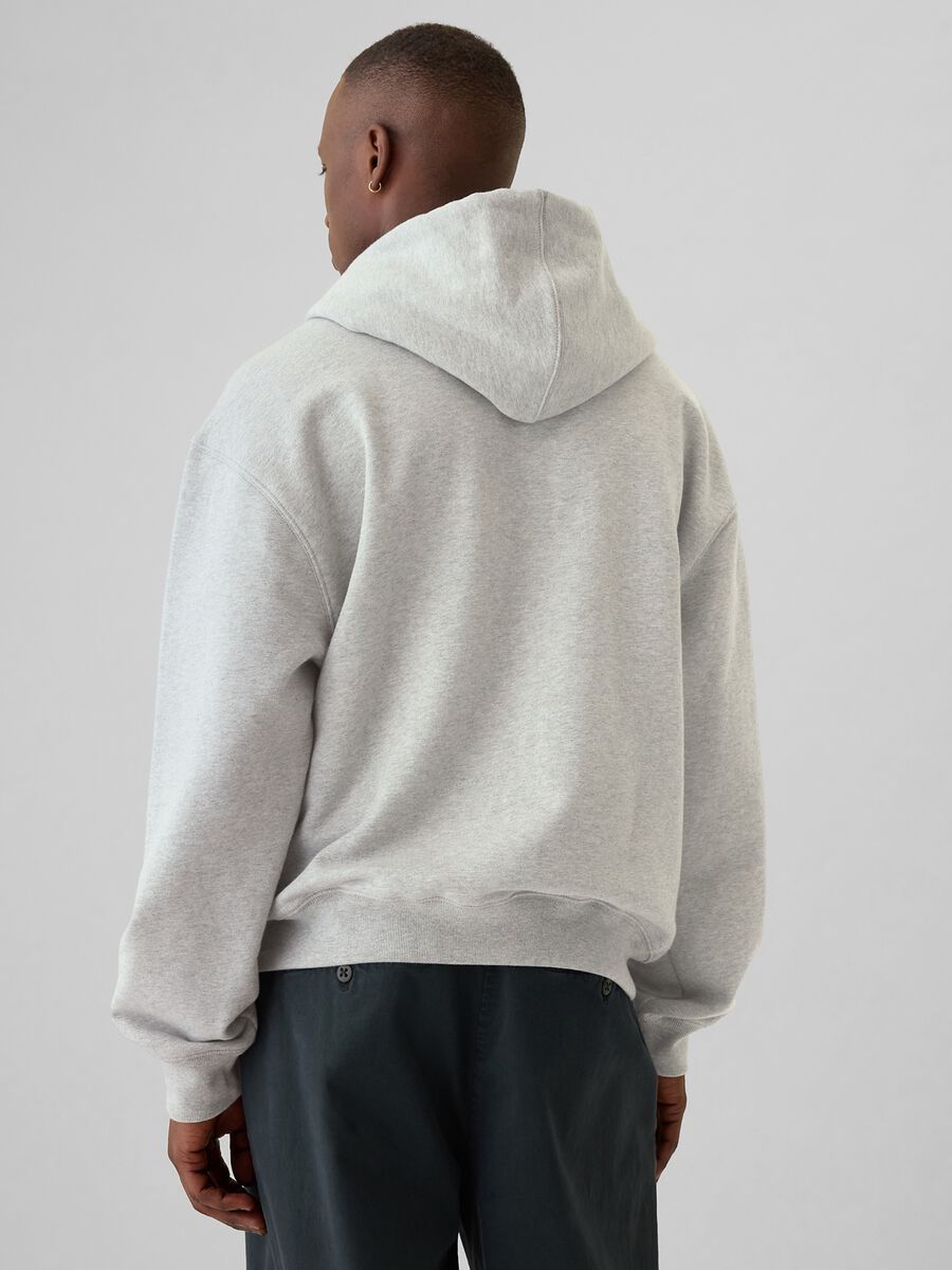 Full-zip sweatshirt with hood and logo embroidery_2