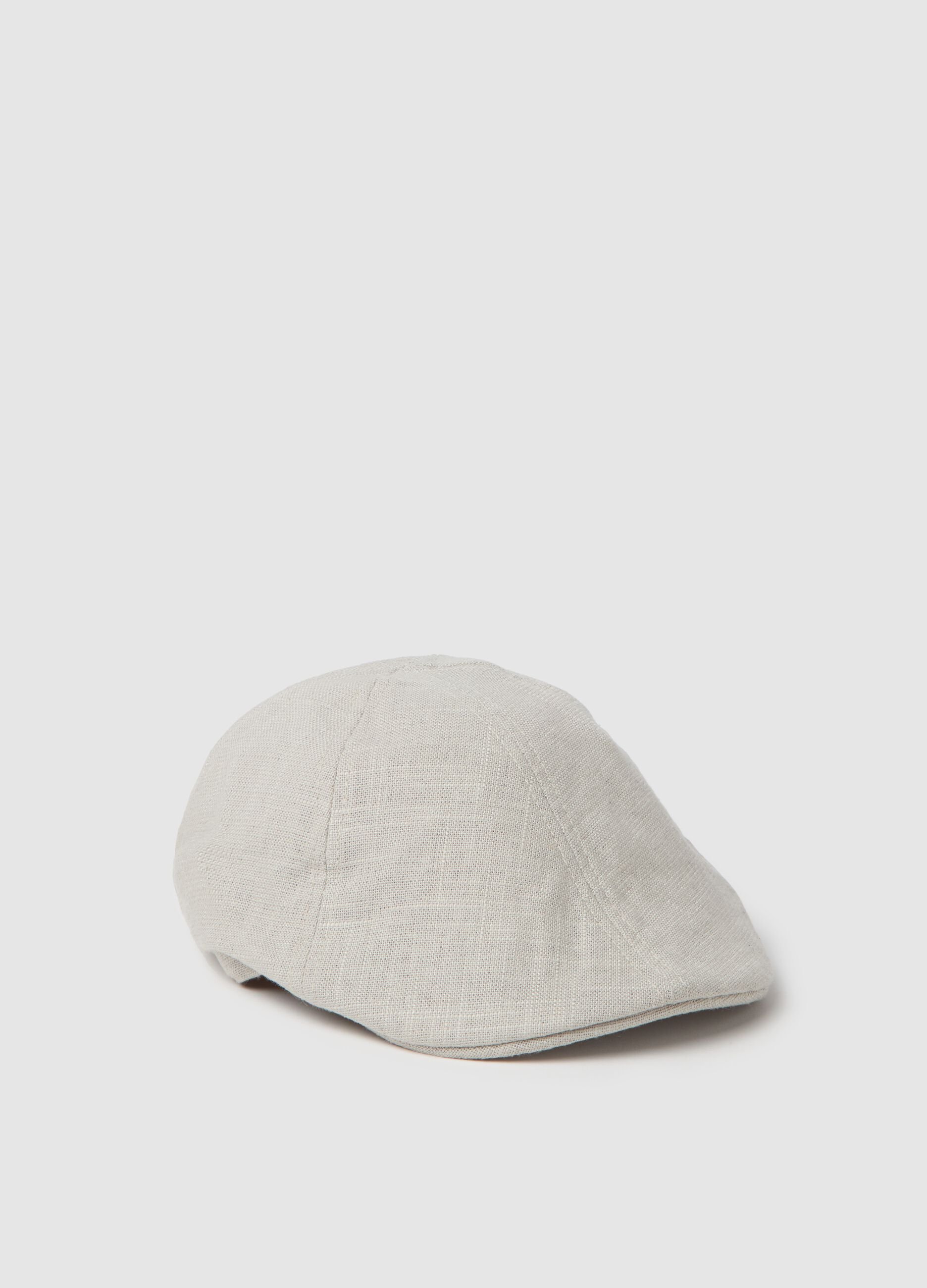 Viscose and linen flat cap