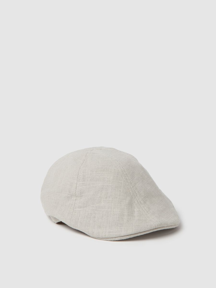 Viscose and linen flat cap_0