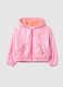 Giacca glitterata rosa con cappuccio da bambina regular fit_0