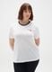 Women's pure cotton white T-shirt regular fit with logo_0