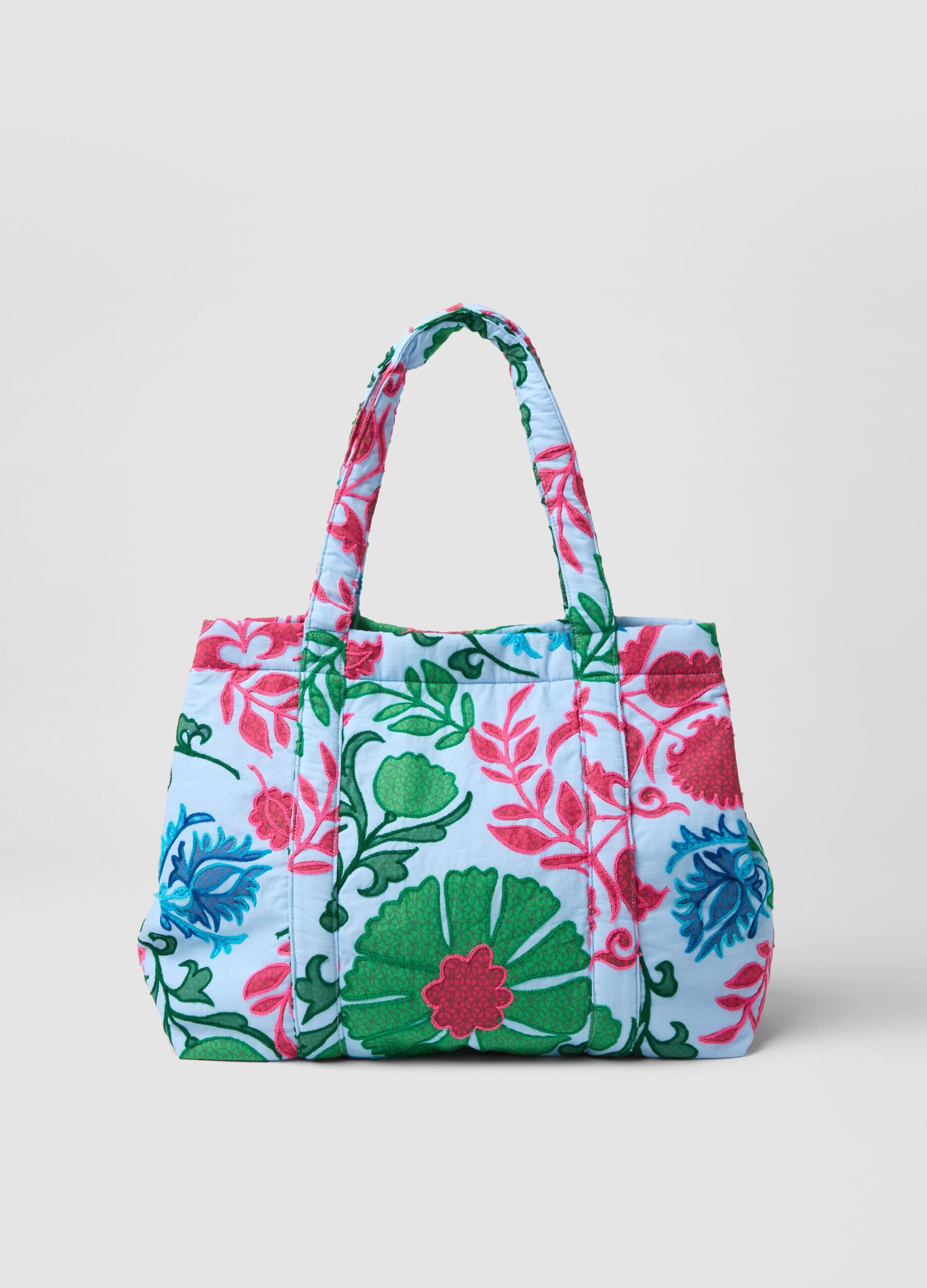 Multicolour pure cotton beach bag