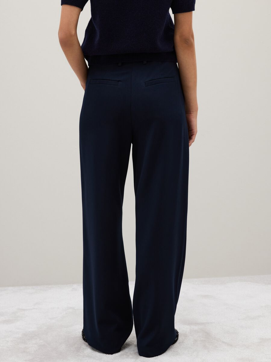 Stretch Blue Flare Trousers_2