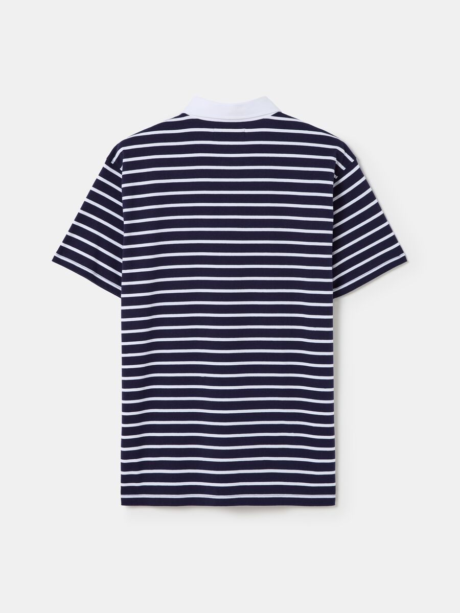 Striped polo shirt with contrasting collar_4
