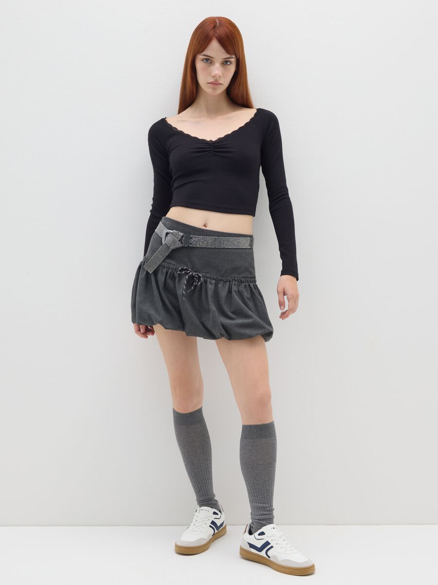 Black cotton blend regular fit sweater_1