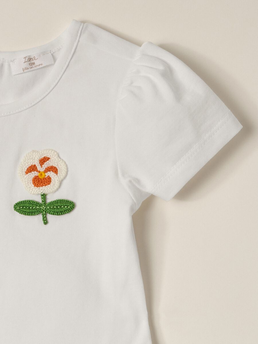 IANA newborn girl T-shirt in stretch cotton_2