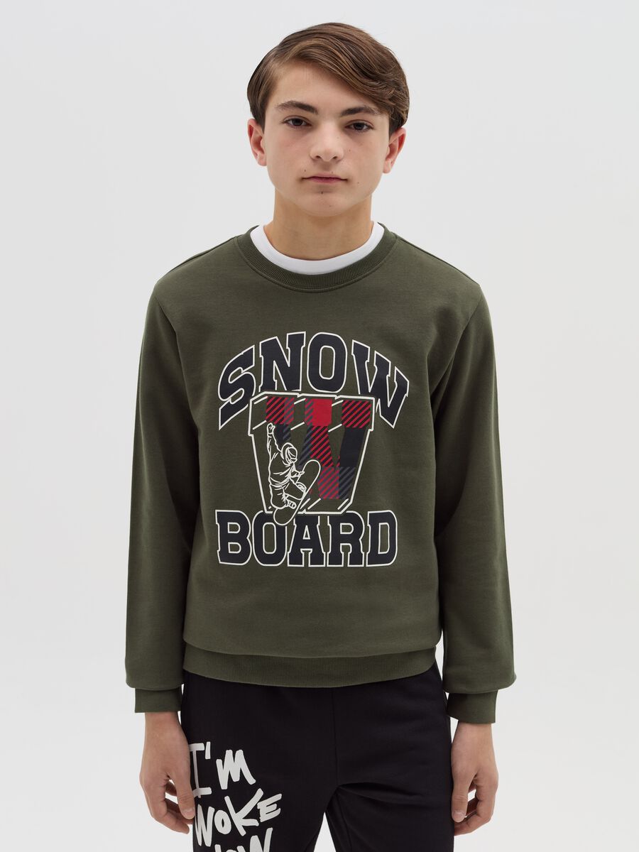 Sweatshirt with snowboard print_0