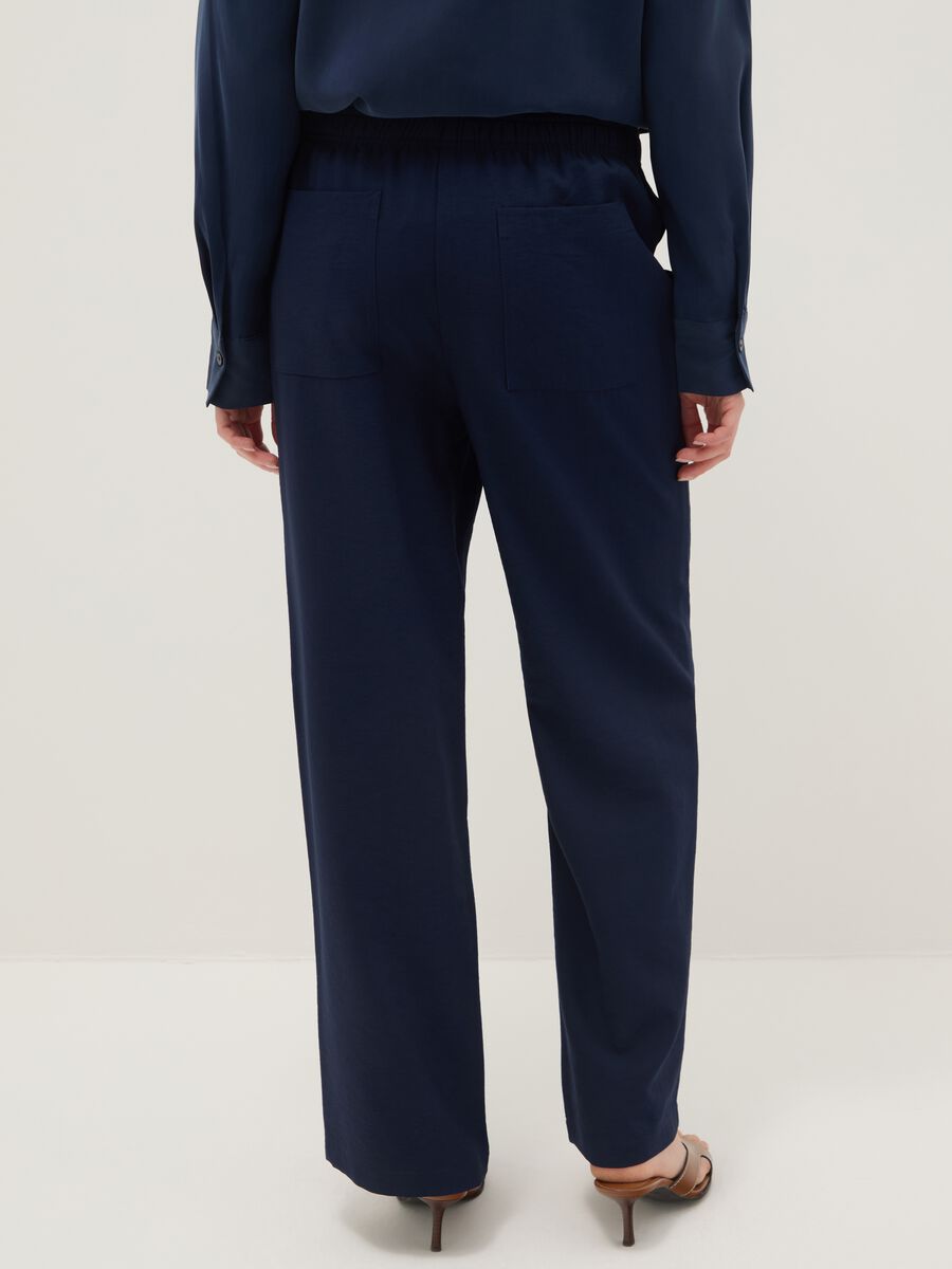 Blue Viscose Blend Trousers_2