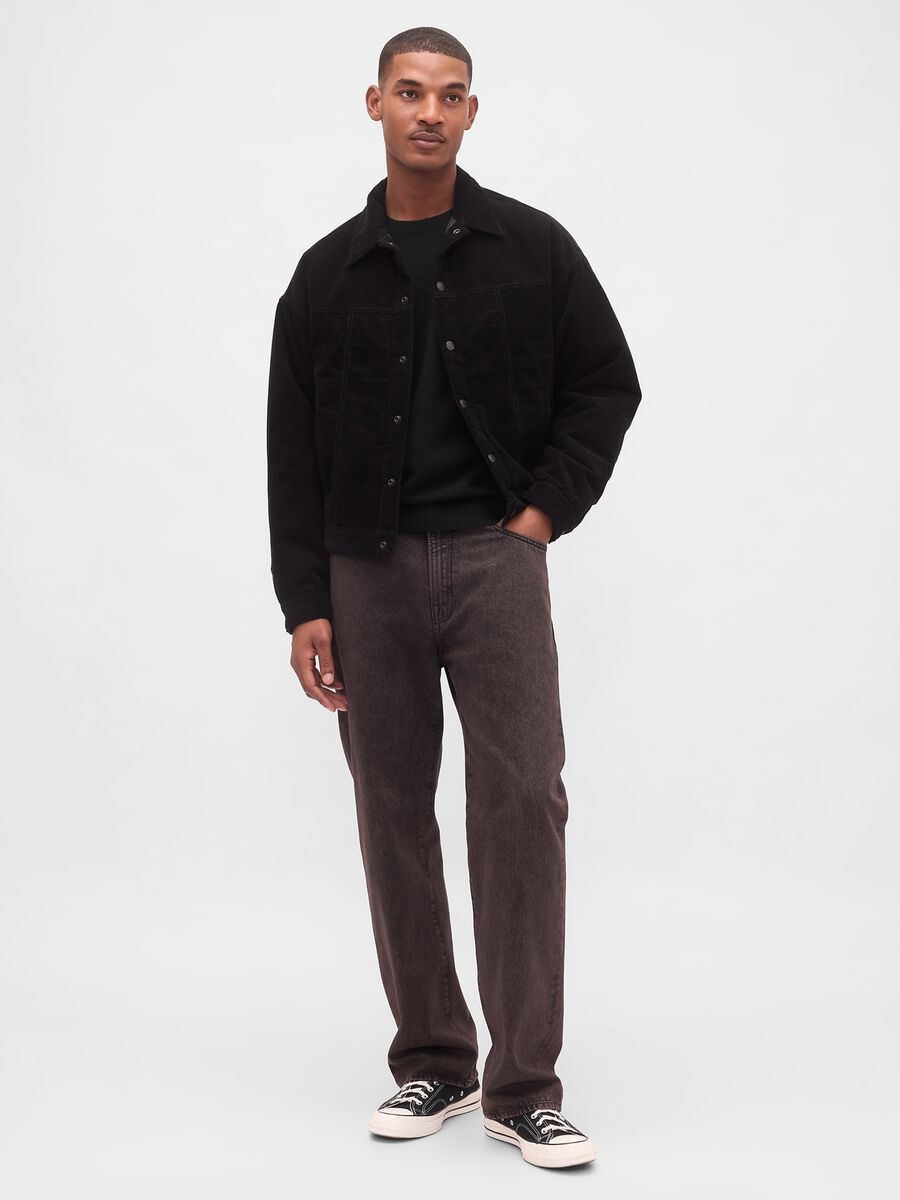 Black sweater in cotton blend_1