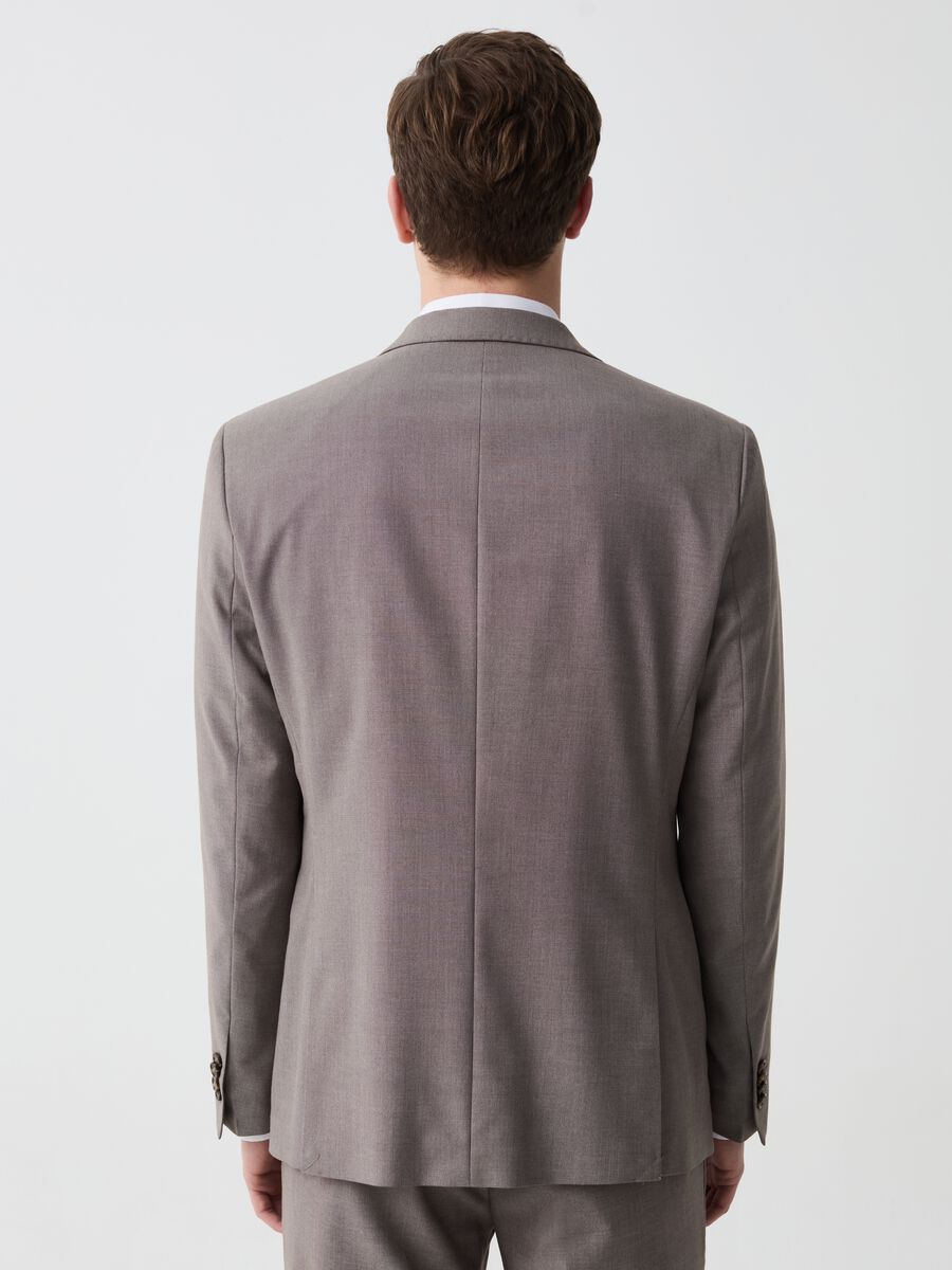 Regular-fit single-breasted blazer with micro structure_2
