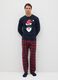 Regular fit blue Christmas pyjama top in pure cotton_1