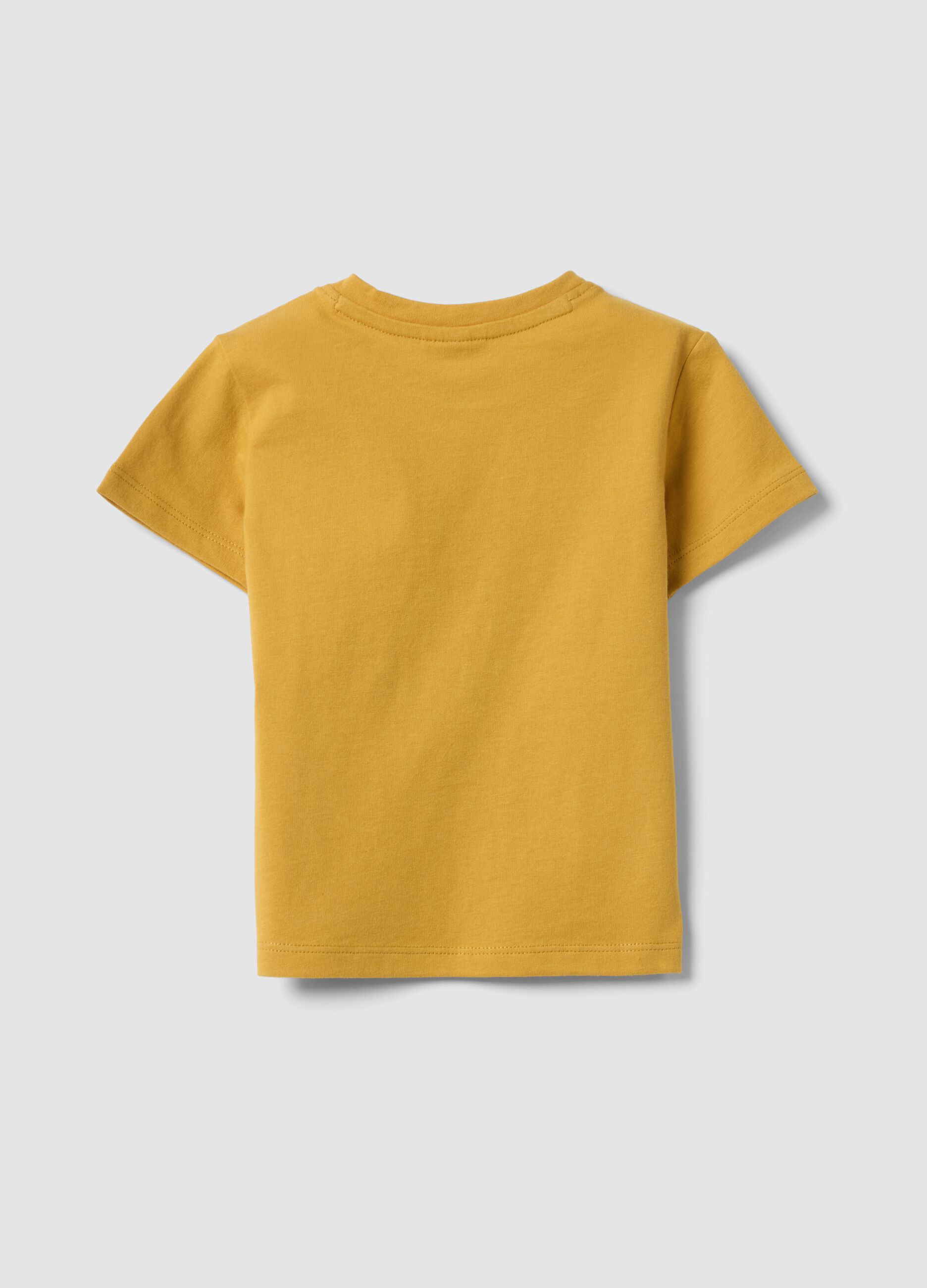 Yellow short-sleeved pure cotton T-shirt