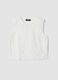 White pure cotton tank top with floral embroidery_4
