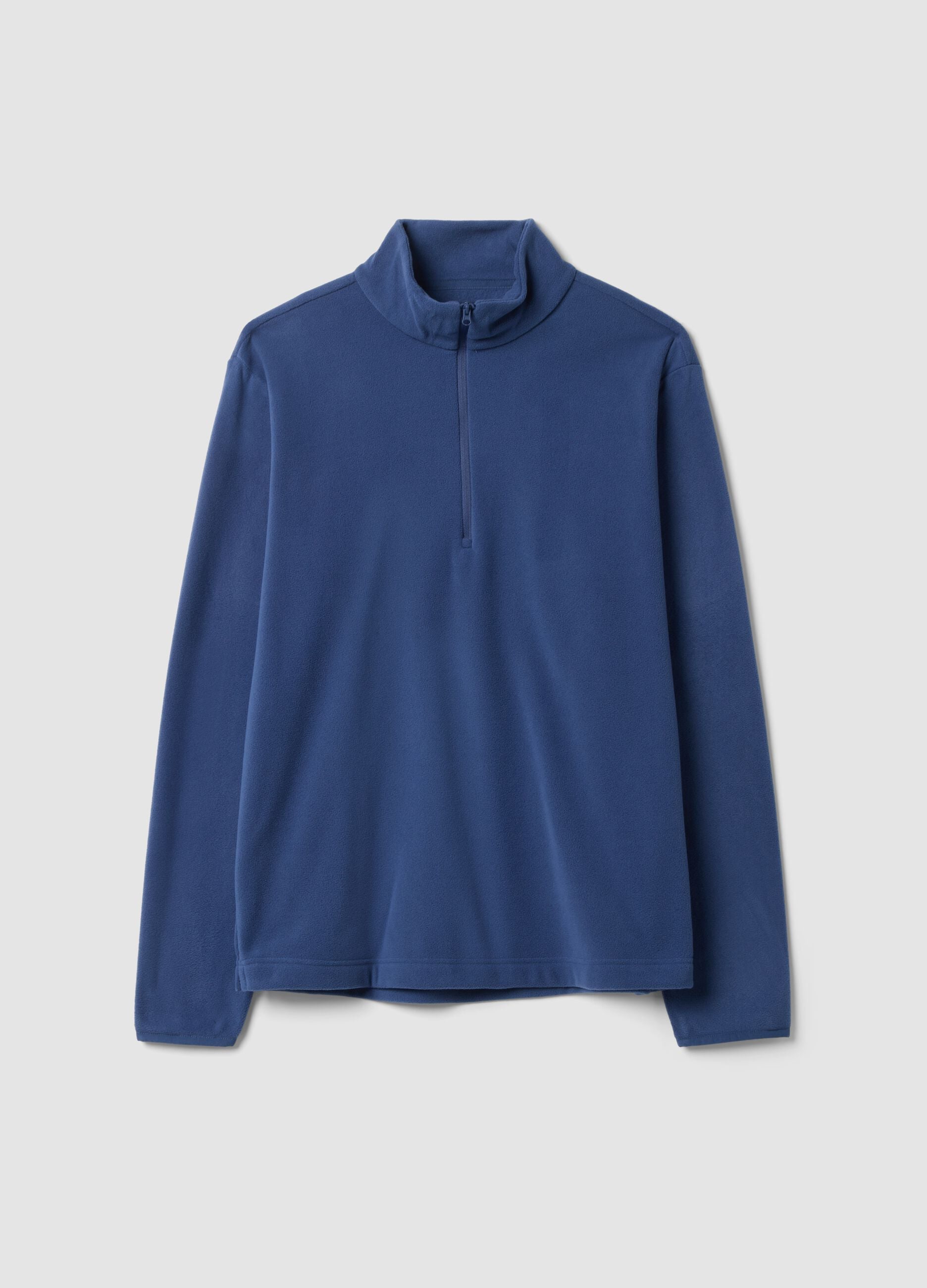Felpa blu half zip regular fit in pile