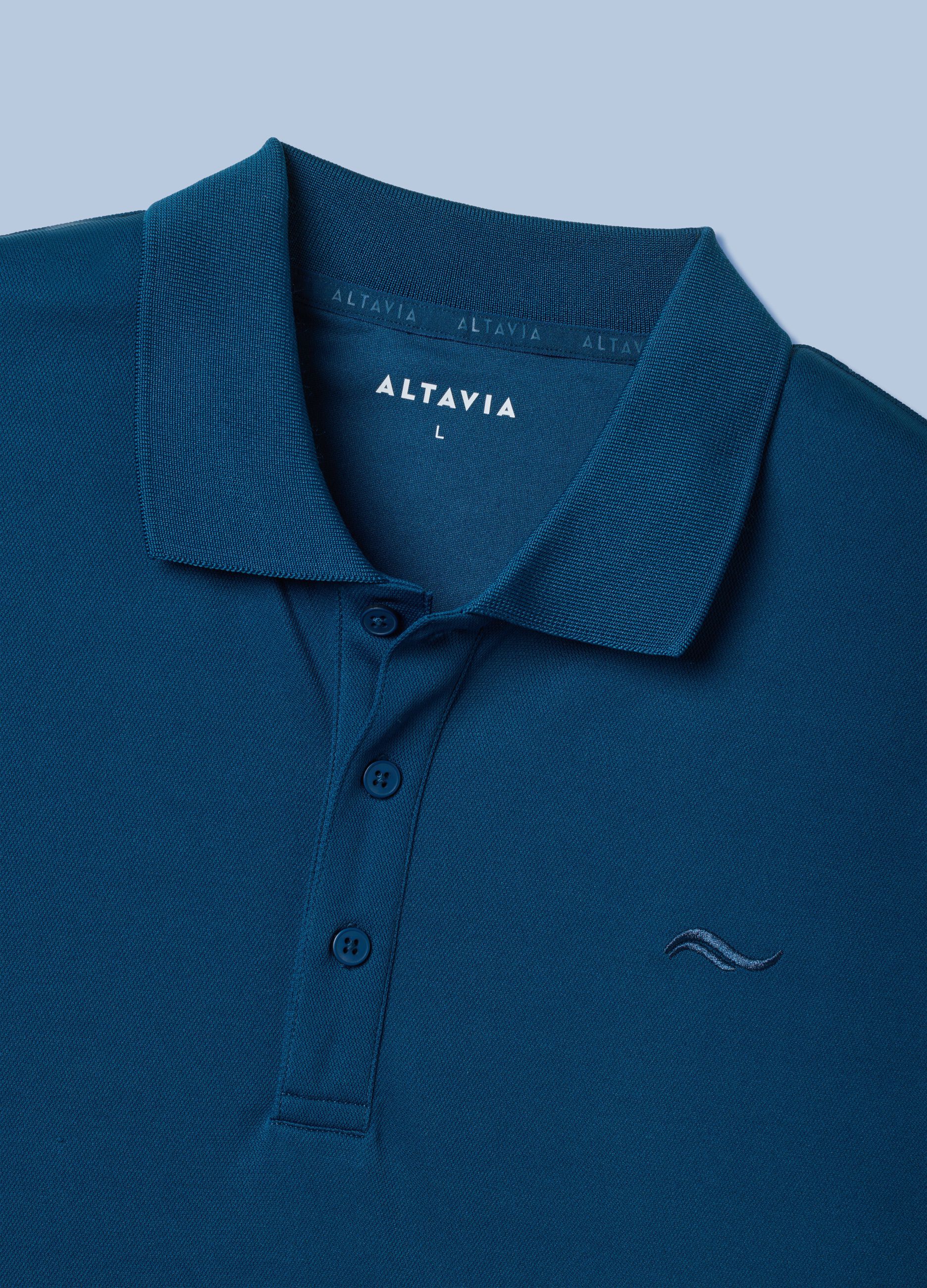 ALTAVIA SAILING blue polo shirt with classic breathable collar