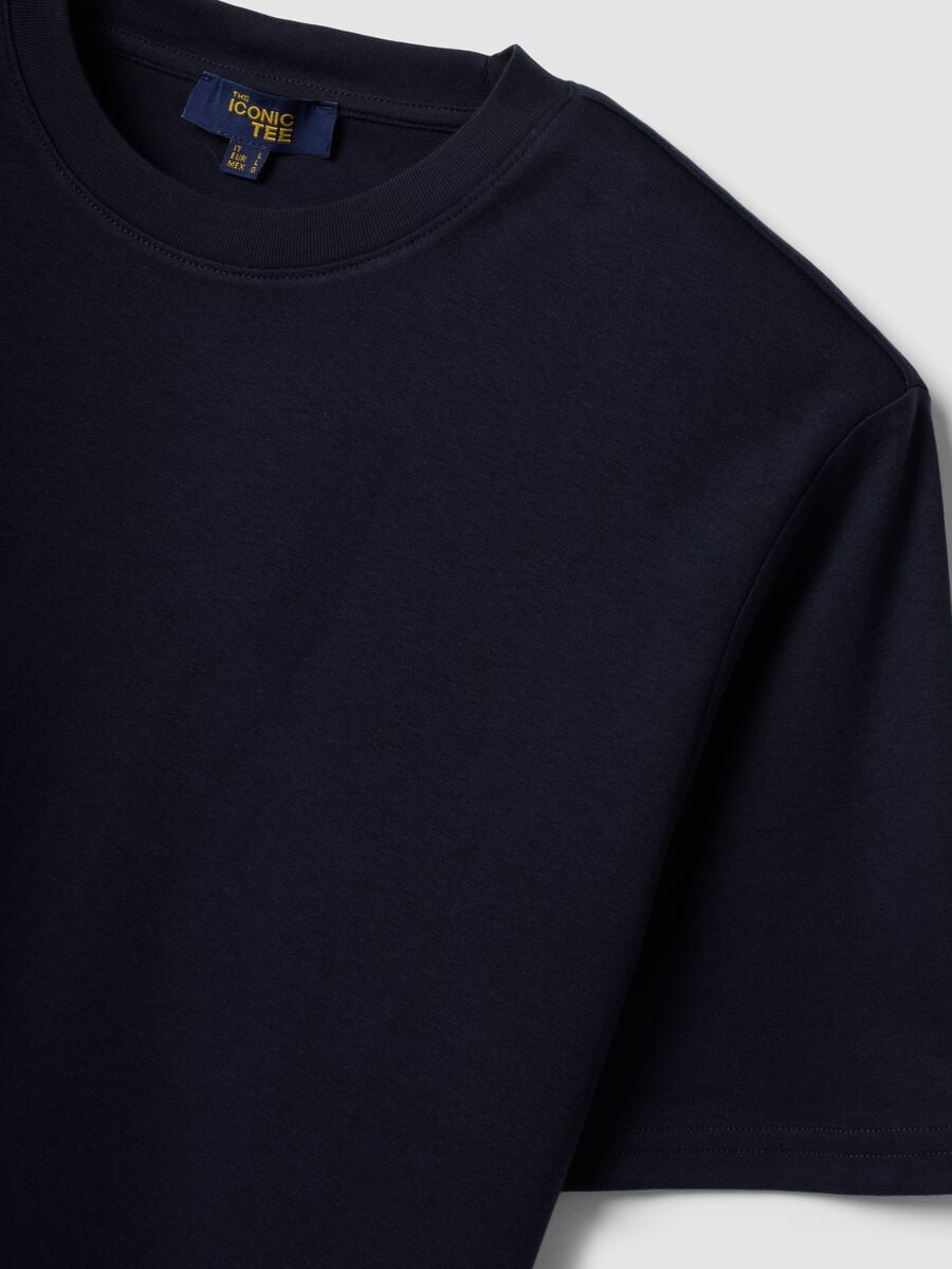 Blue pure cotton short-sleeve T-shirt, relaxed fit_2