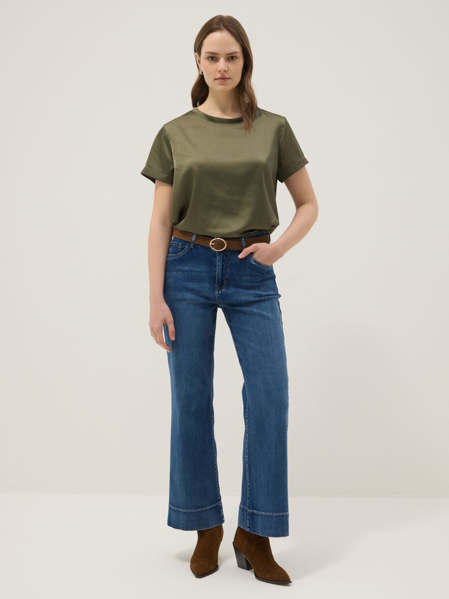 Green crew-neck regular fit T-shirt_1