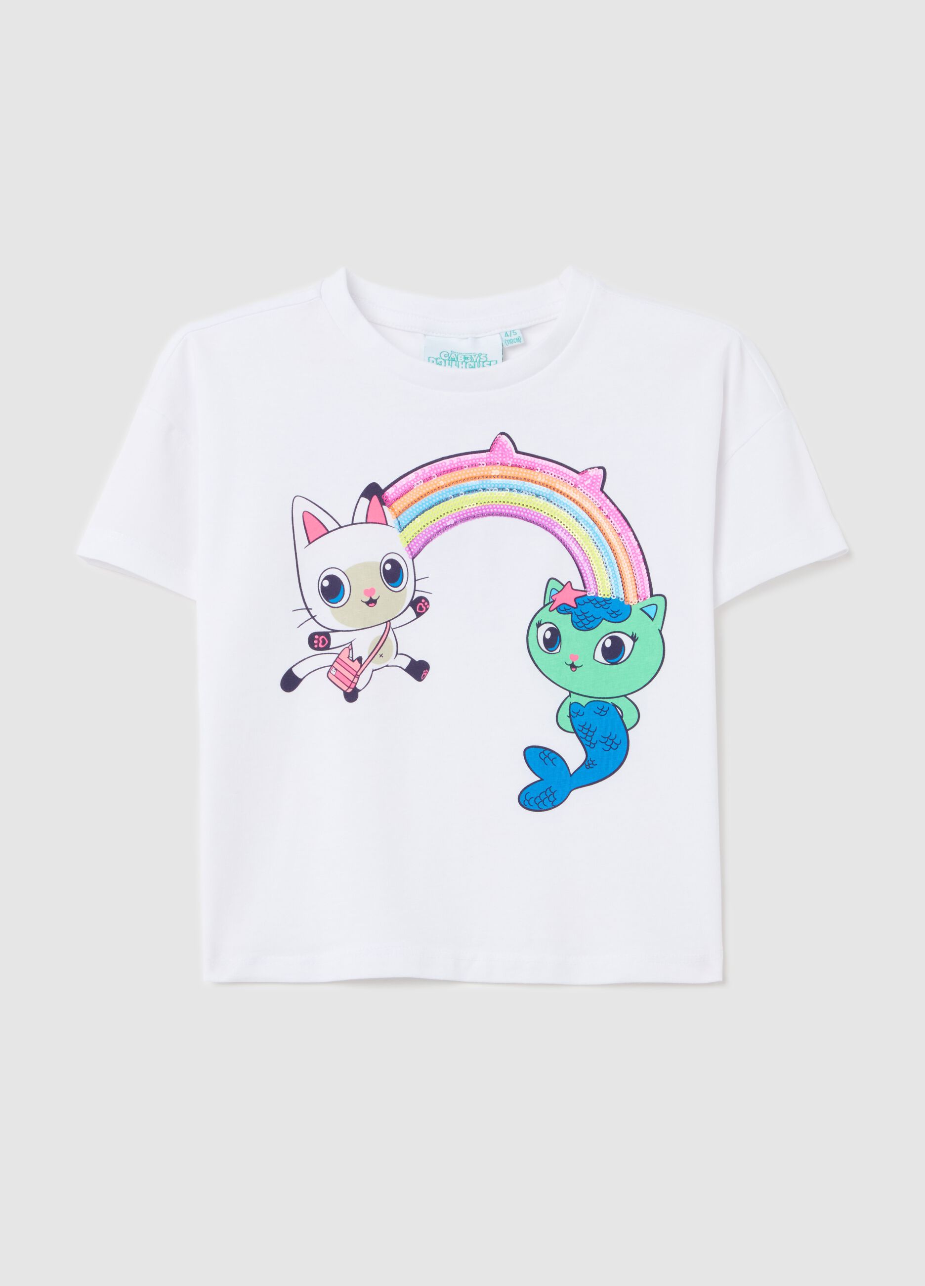 T-shirt with Gabby Dollhouse print and sequins