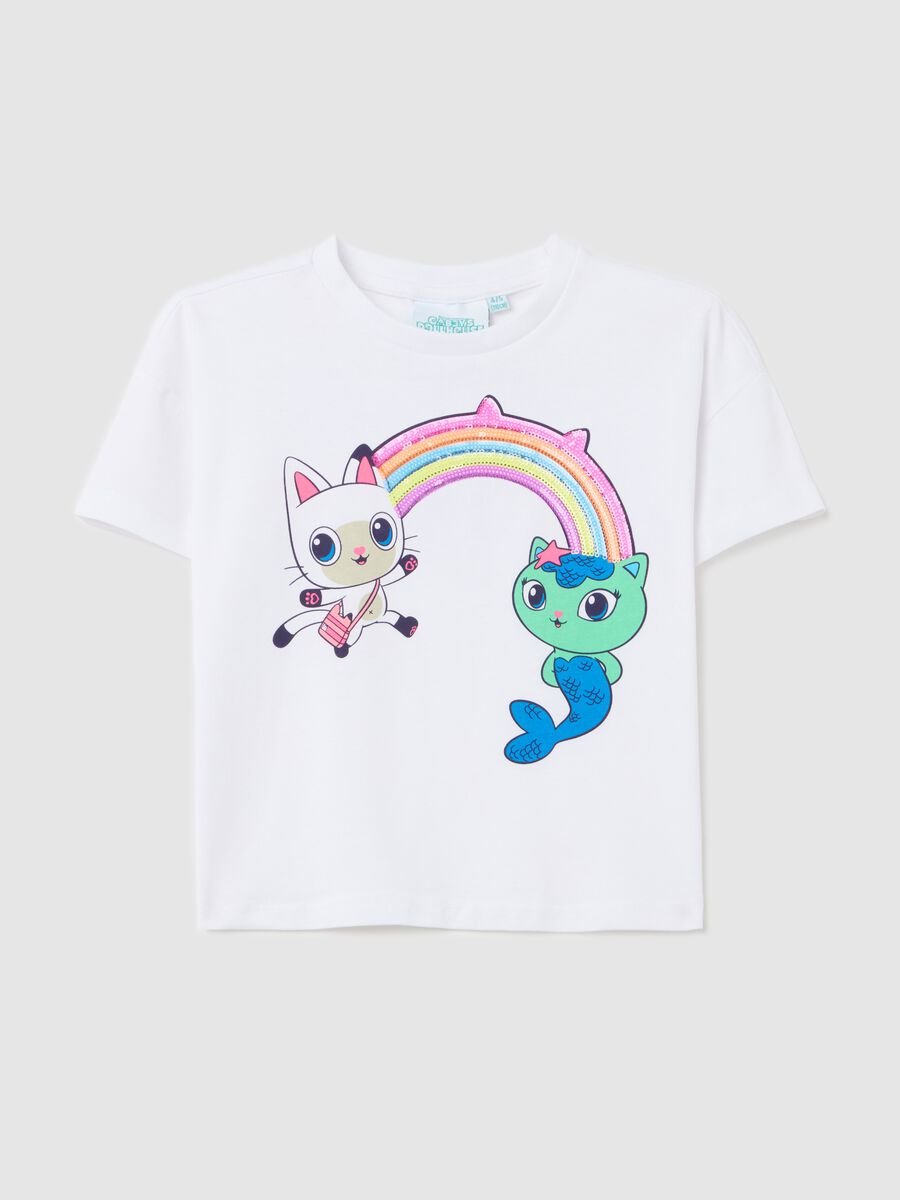 T-shirt with Gabby Dollhouse print and sequins_0