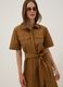 Brown pure cotton shirt dress, regular fit_2