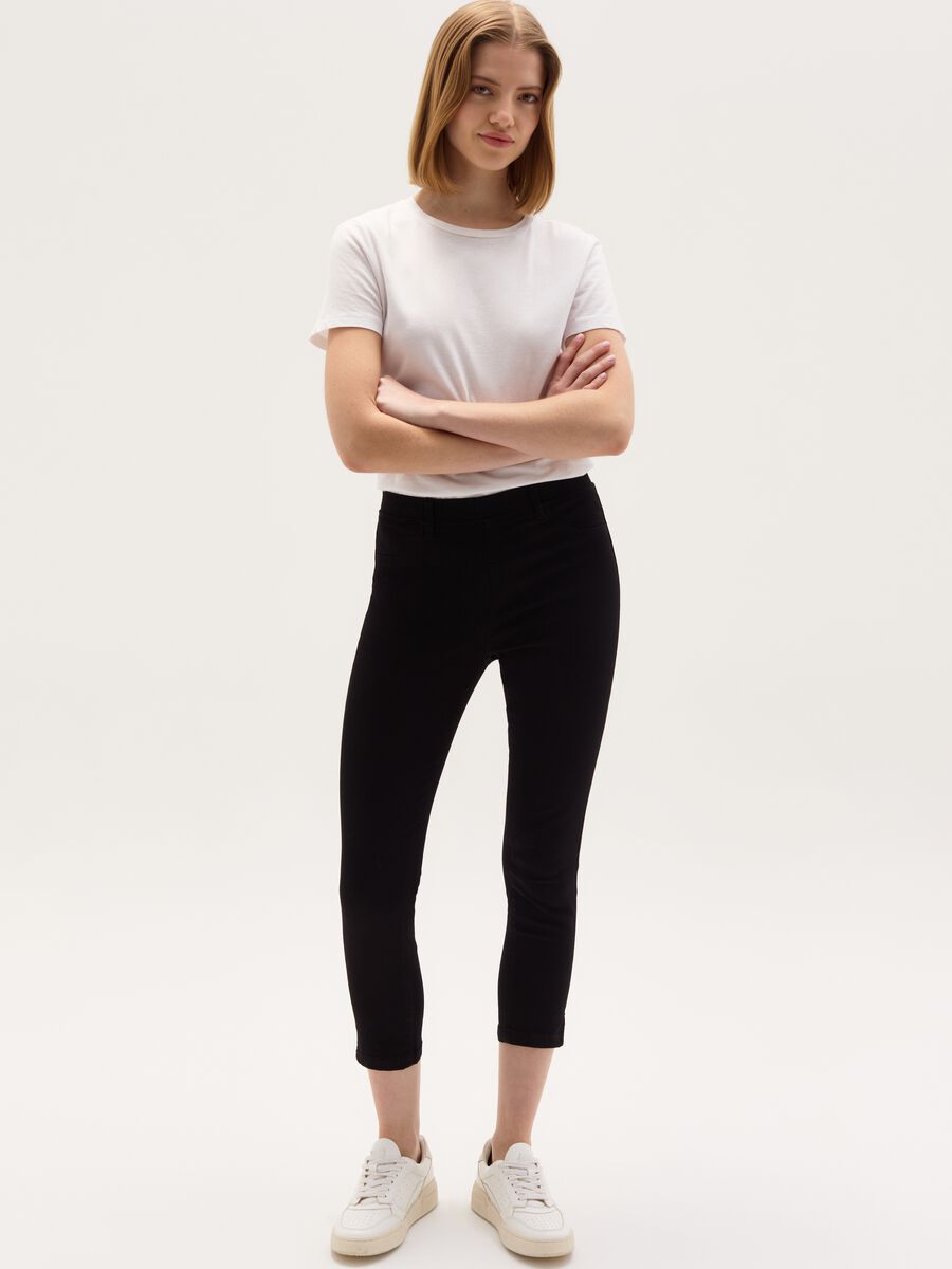 Skinny-fit crop jeggings with splits_0