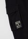 Black French Terry Cotton Trousers for Boys_2