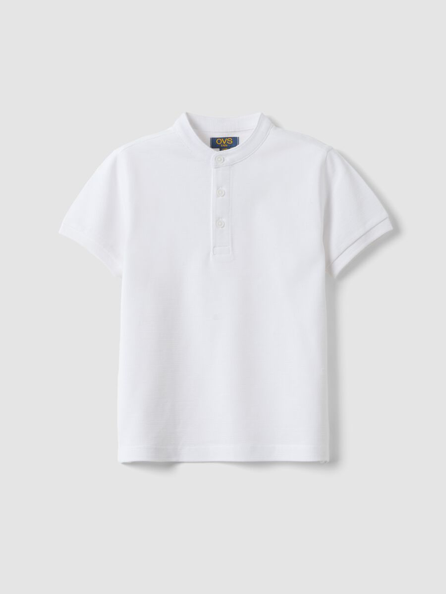 Polo in puro cotone bianca da bambino regular fit_0