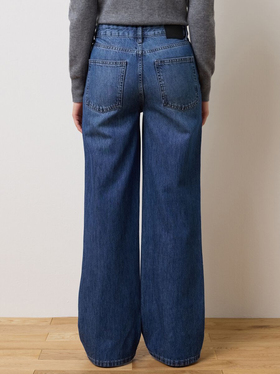 Jeans in puro cotone blu a gamba dritta_2