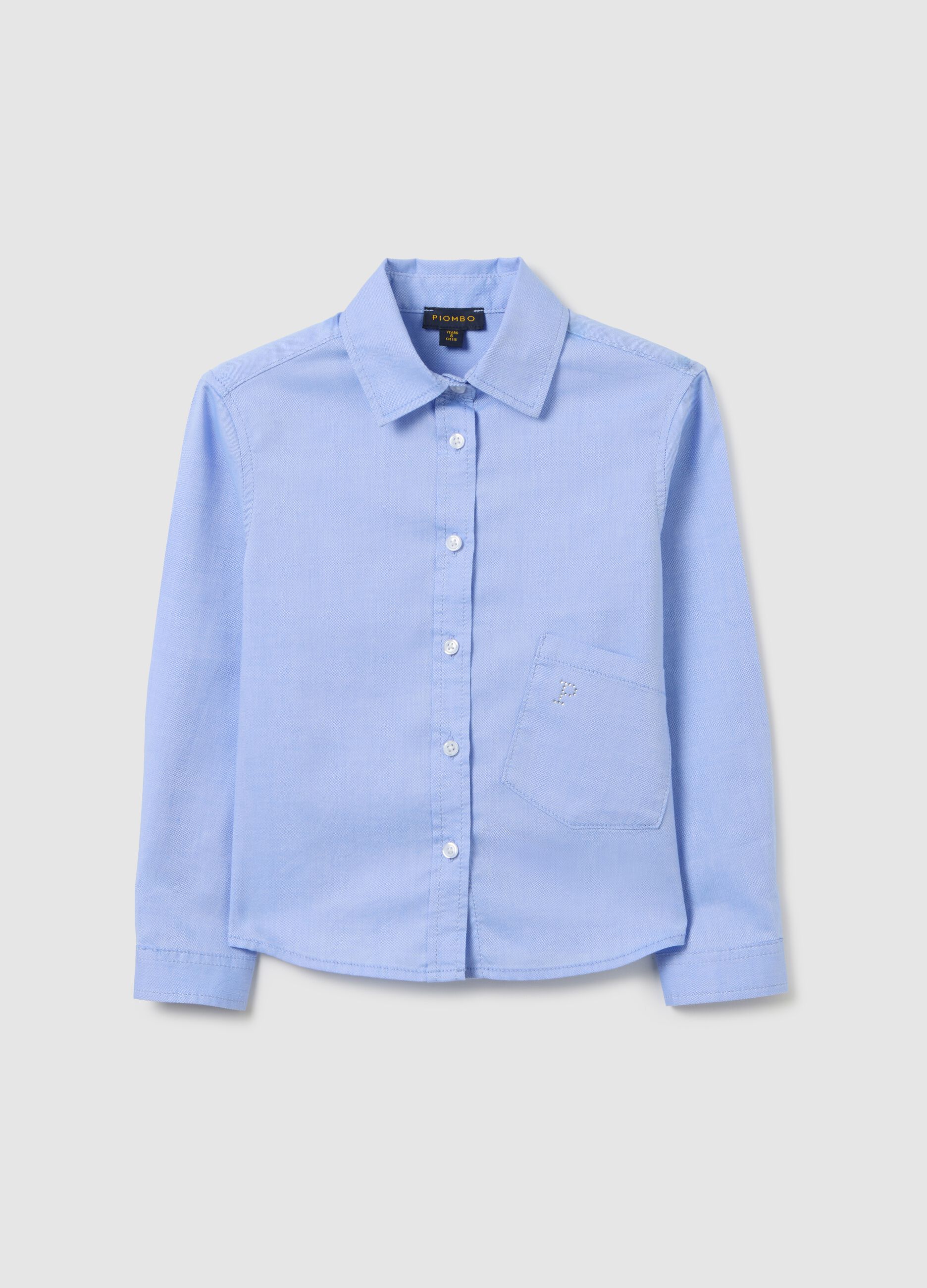 Girls' pure cotton light blue shirt regular fit