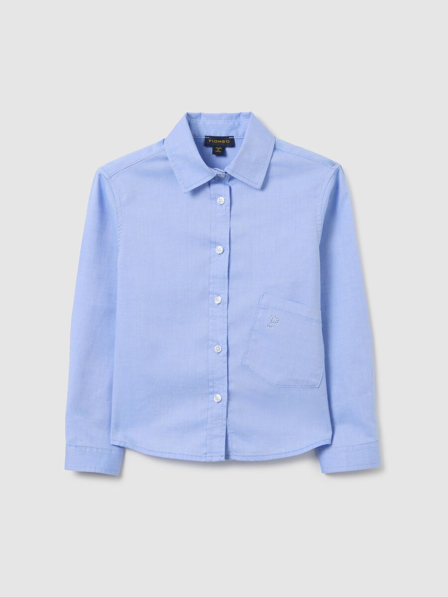 Girls' pure cotton light blue shirt regular fit_3