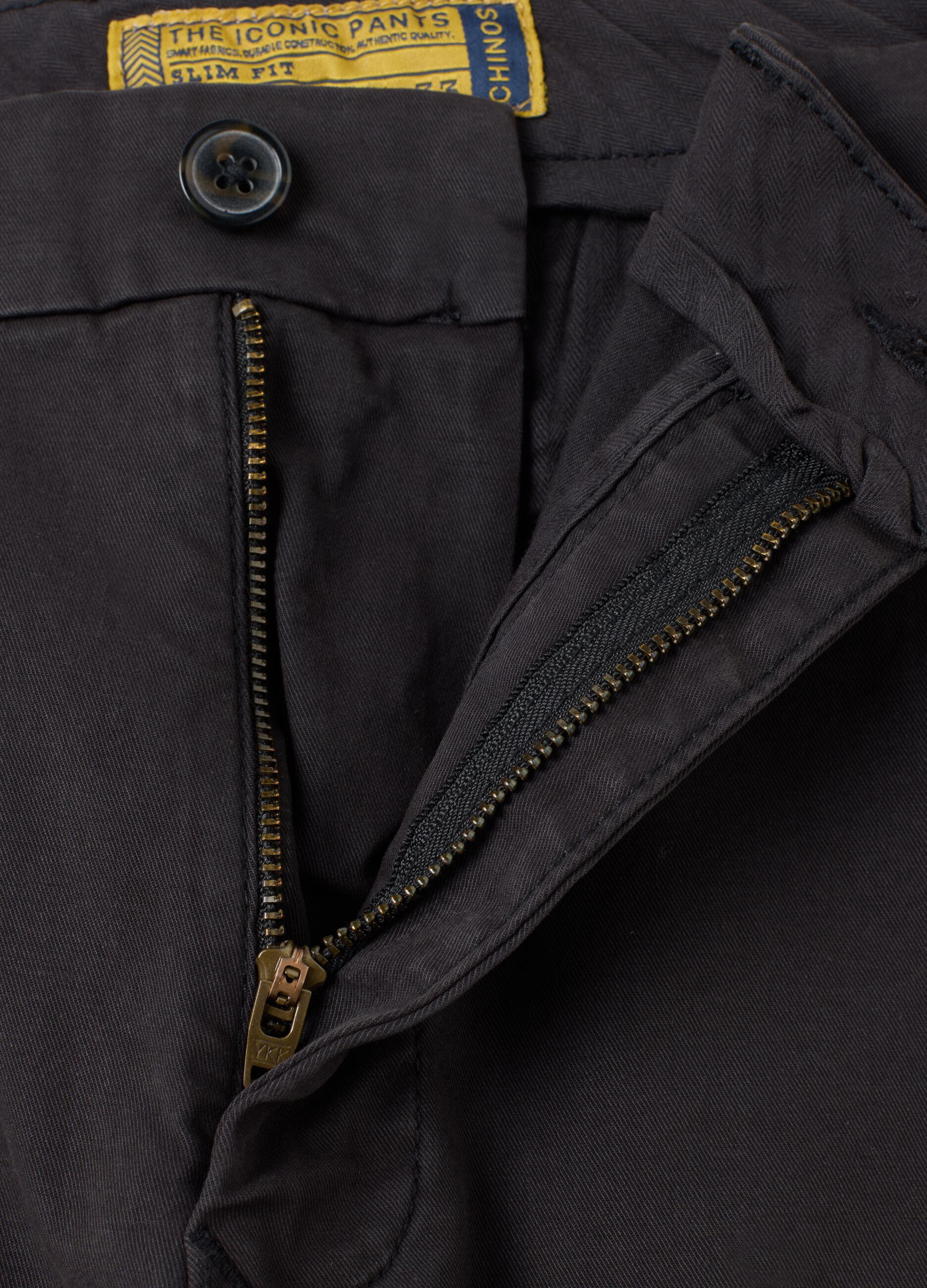 Black Slim Fit Stretch Cotton Trousers