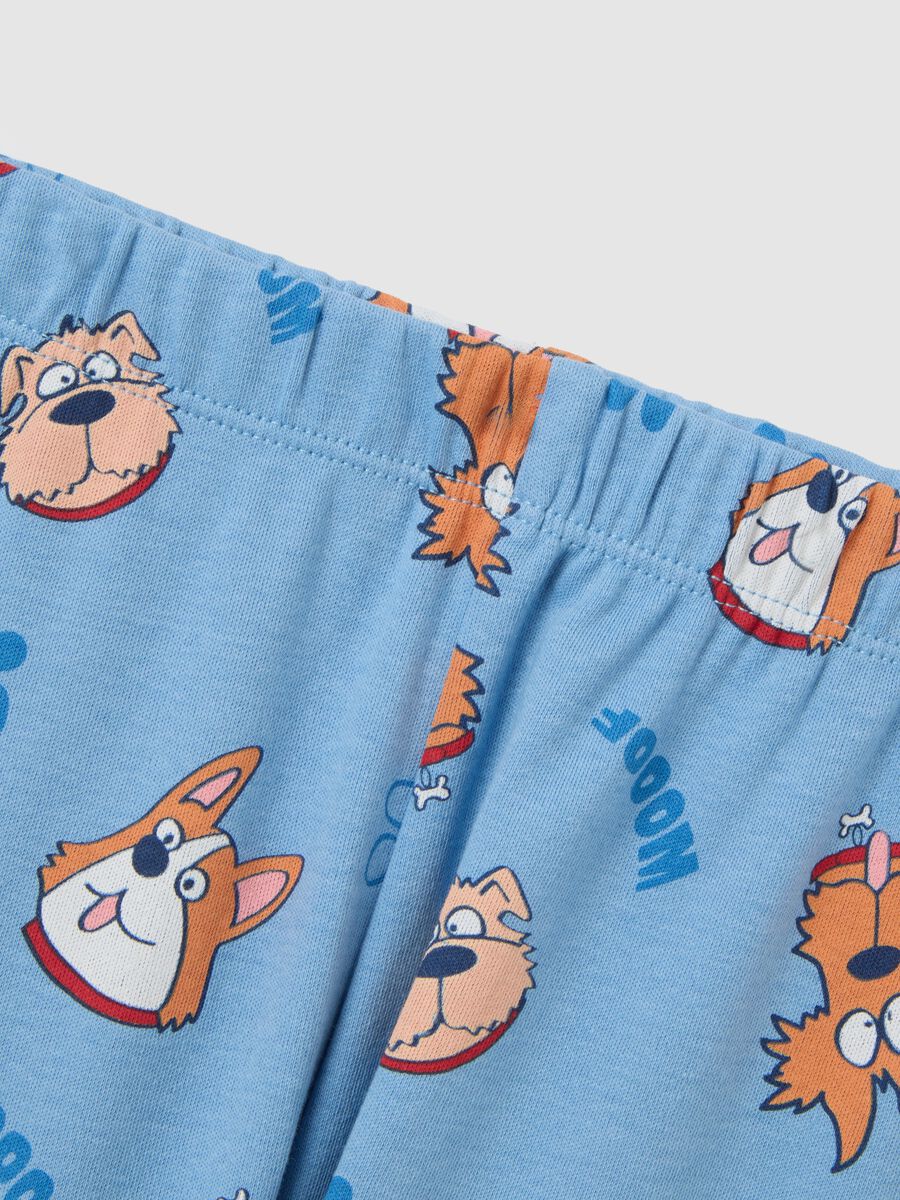 Blue children's pyjamas in pure cotton with print_3