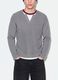 Grey cotton-blend Henley neck top, regular fit_2