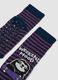 2-pack blue midi non-slip socks in stretch organic cotton with print_1