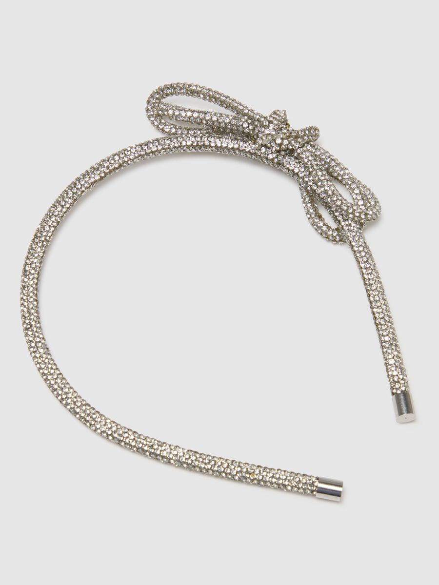 Silver Girls' Headband with Bow_2