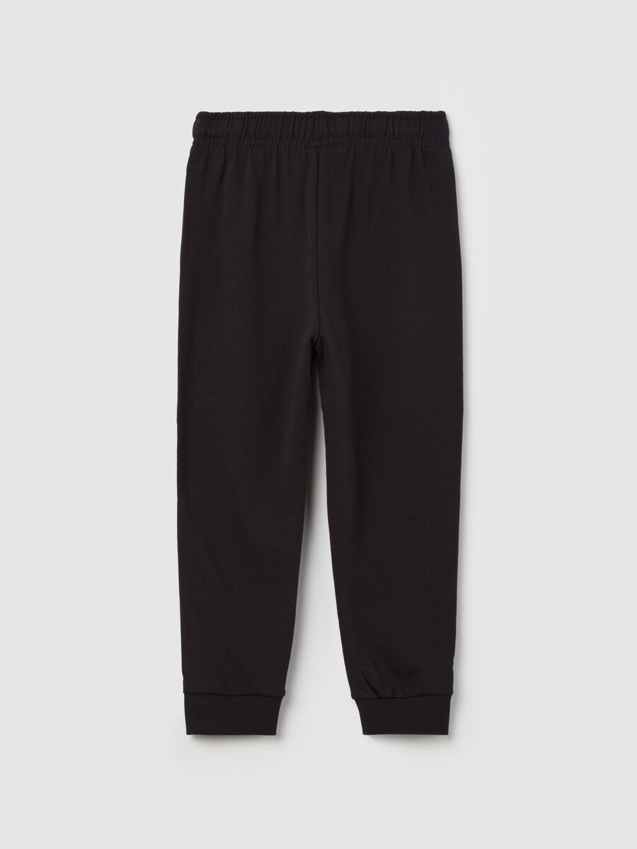 Organic cotton joggers with drawstring and print_1