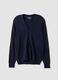 Blue Viscose-Blend V-Neck Cardigan, Regular Fit_4